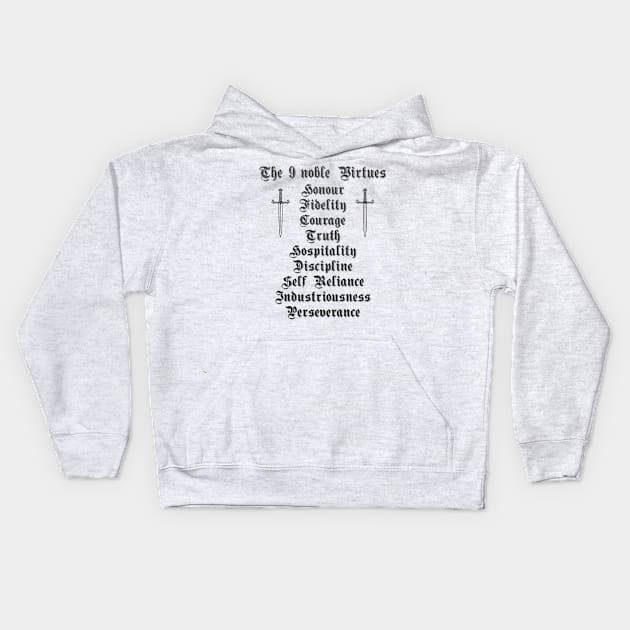 The 9 noble virtues Kids Hoodie by GNDesign